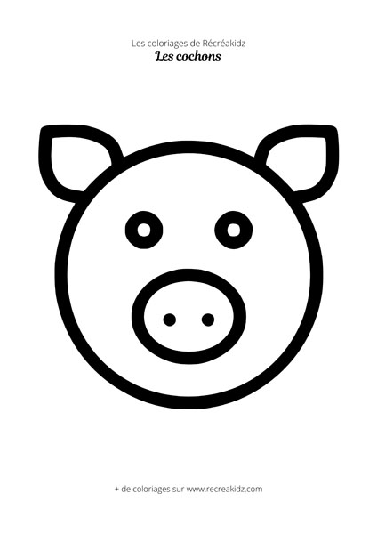 Coloriage de tête de cochon