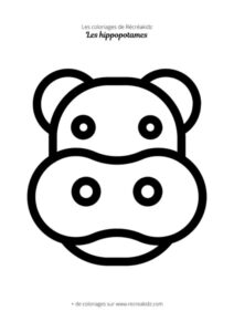 Coloriage tête d'hippopotame