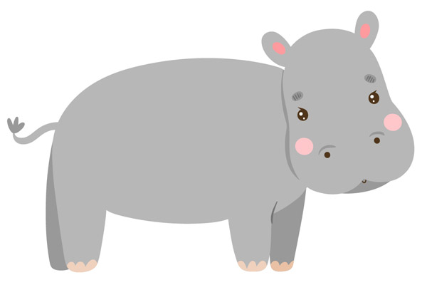 Dessin d'hippopotame à colorier