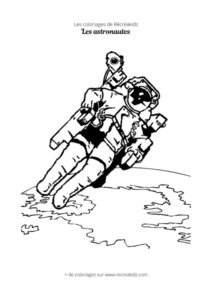 Coloriage astronaute réaliste