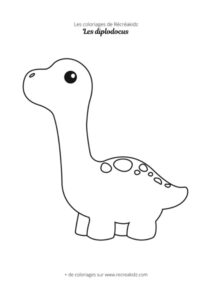 Coloriage de bébé diplodocus