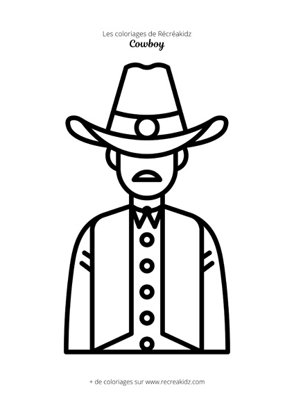 Coloriage de cowboy simple