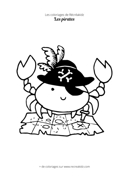 Coloriage crabe pirate