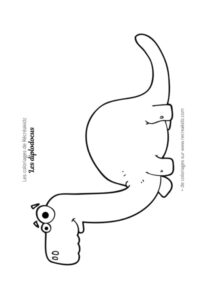 Coloriage de diplodocus rigolo