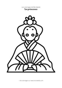 Coloriage de princesse japonaise