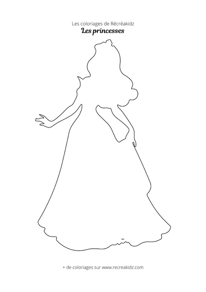 Coloriage princesse simple