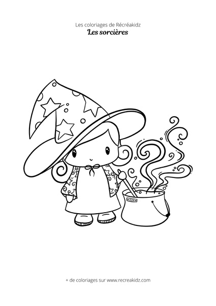 Noir Sorcières Chaudron Avec Une Potion Magique Illustration