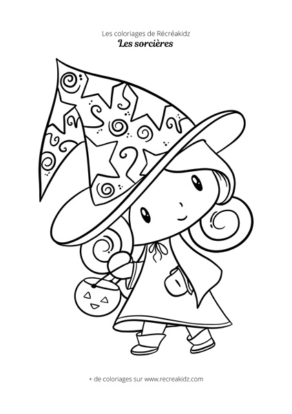 Coloriage Sorci re Simple Dessin Colorier Imprimer En PDF