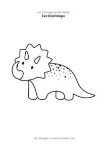 Coloriage de tricératops simple