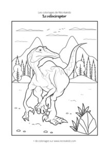 Coloriage vélociraptor CP