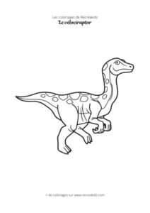 Coloriage de vélociraptor facile