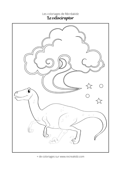 Coloriage de vélociraptor pour la maternelle