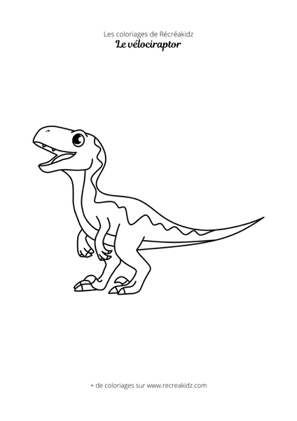 Coloriage vélociraptor mignon