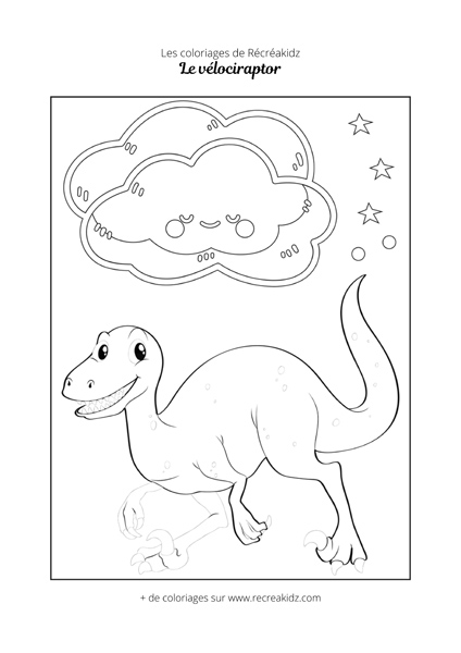 Coloriage de vélociraptor pour enfant