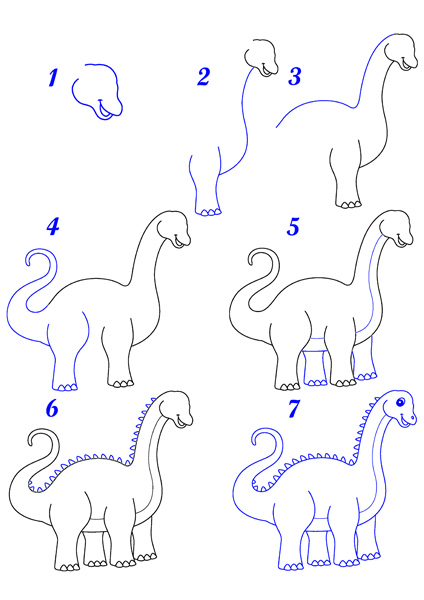 Dessin diplodocus facile