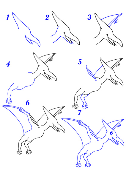 Dessin ptérodactyle facile