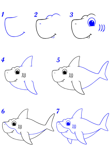 Dessin requin facile