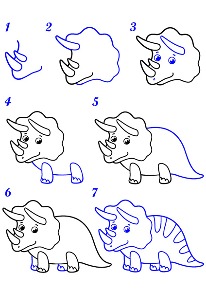 Dessin tricératops