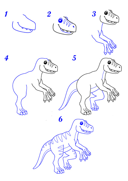 Dessin vélociraptor facile