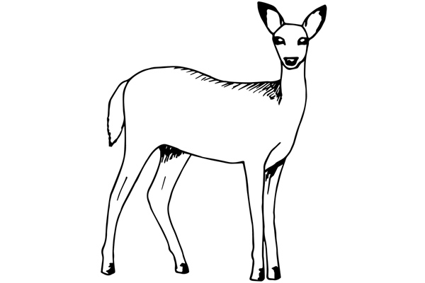 Coloriage de biche à imprimer