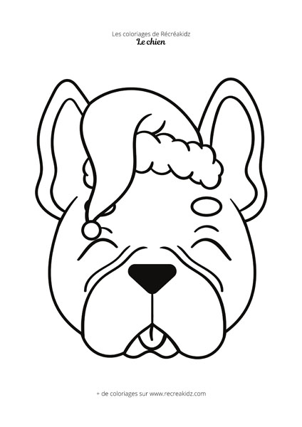 Coloriage chien de Noël