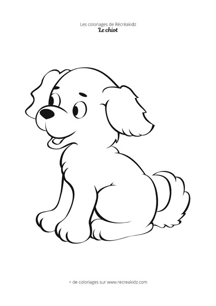 Coloriage chiot facile