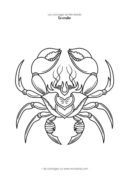 Coloriage crabe difficile