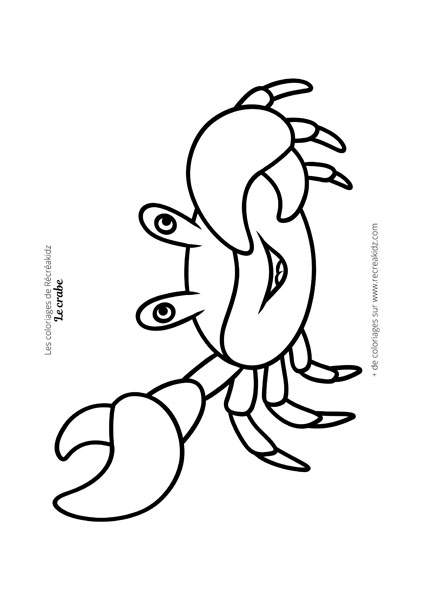 Coloriage crabe maternelle