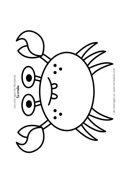 Coloriage crabe rigolo