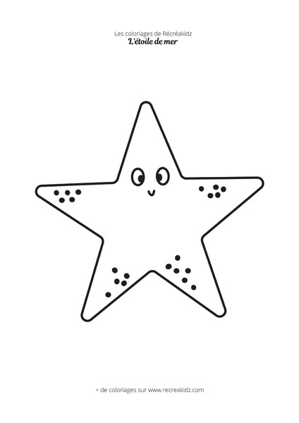Coloriage étoile de mer maternelle
