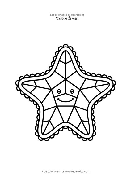 Coloriage étoile de mer rigolote