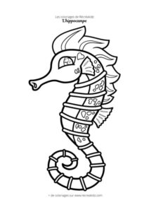 Coloriage hippocampe mignon