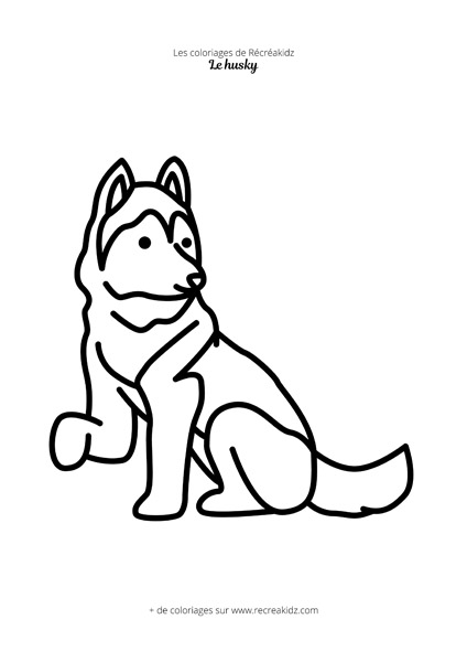 Coloriage husky maternelle