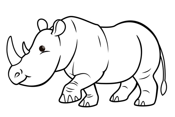 Coloriage rhinocéros à imprimer