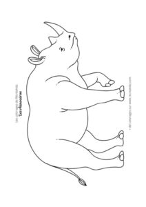 Coloriage rhinocéros facile