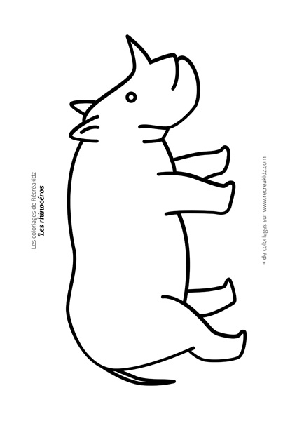 Coloriage rhinocéros simple