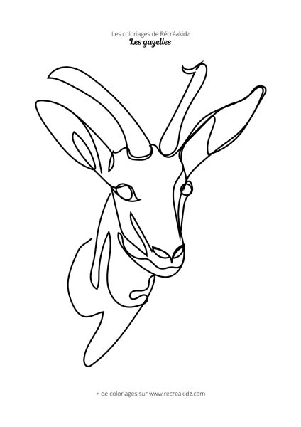 Coloriage tête de gazelle