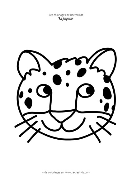 Coloriage tête de jaguar