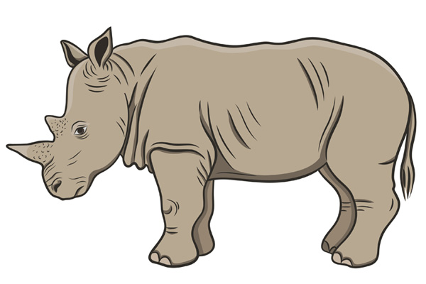 Dessin de rhinocéros à colorier