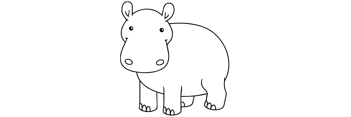 Apprendre à dessiner un hippopotame étape par étape