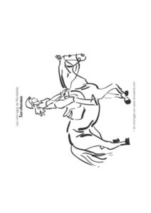 Coloriage cheval et cavalière