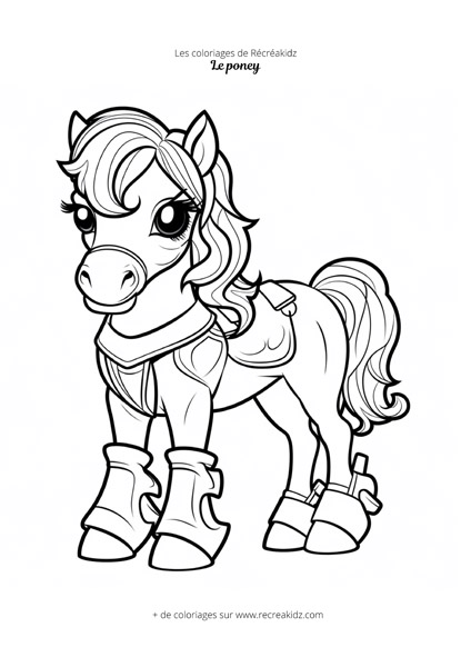 Coloriage poney futuriste