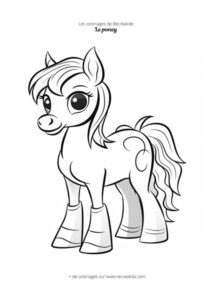 Coloriage poney mignon