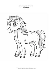 Coloriage poney simple