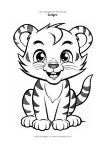 Coloriage tigre mignon