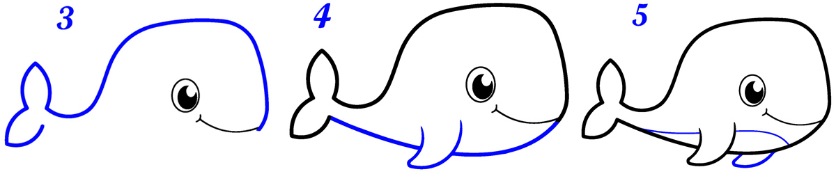 Comment dessiner baleine facile