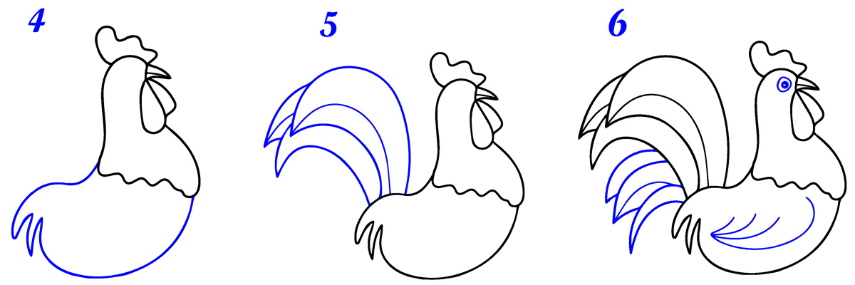 Comment dessiner un coq facile