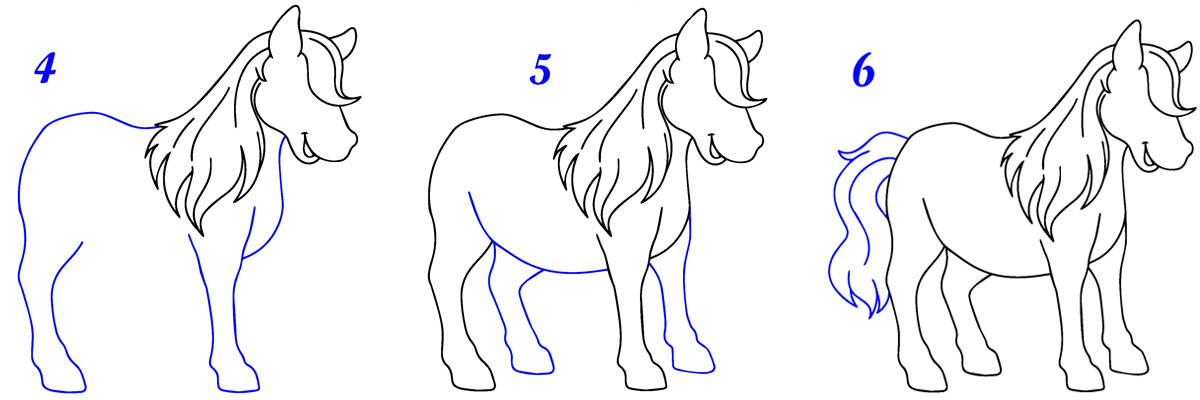 Comment dessiner un poney facile