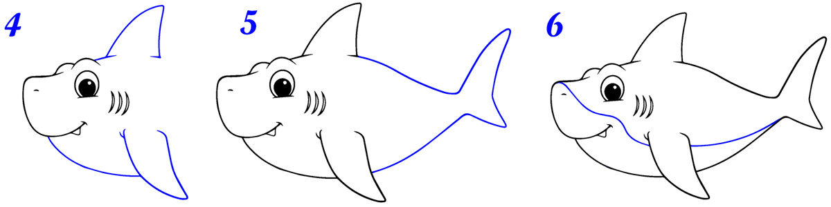 Comment dessiner requin facile