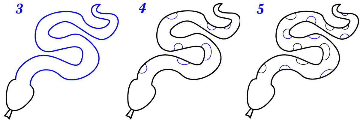 Comment dessiner serpent facile